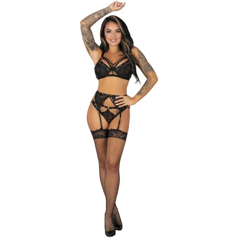 Completo Intimo Sexy Livco Corsetti Pojzon Lc 90670 Nero