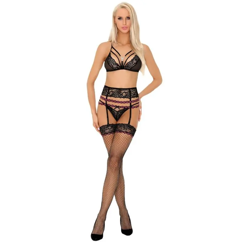 Completo Intimo Sexy Livco Corsetti Snehana Lc 90443 Nero