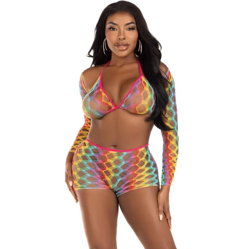 Completo Sexy Leg Avenue Set Tre Pezzi Multicolore