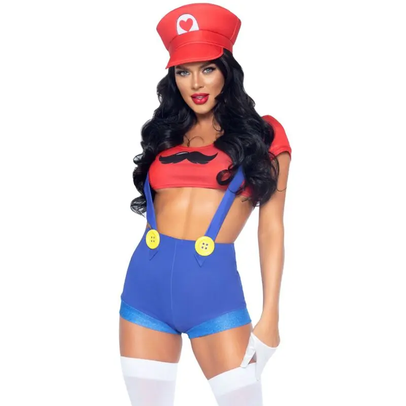 Costume Sexy Mario Bros Leg Avenue Rosso/Blu M